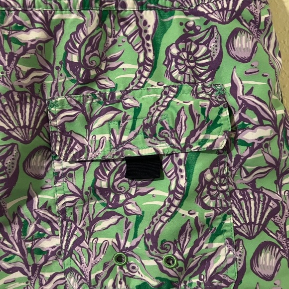 Vineyard Vines Green and Purple Seashell Print Shorts - Picture 5 of 7
